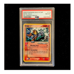 Pokemon Gold Star Entei EX Unseen Forces Holo 113/115 | PSA 8 - Image 1