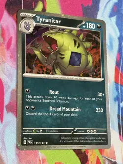 Pokemon Paldea Evolved #135/193 Tyranitar Cosmos Holo - Image 1