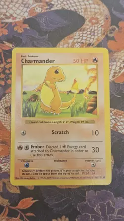 Pokemon TCG - CHARMANDER - SHADOWLESS - 46/102 - BASE SET (1999) - WOTC - MP/LP - Image 2