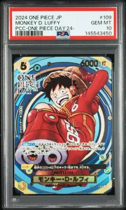 PSA 10 MONKEY D. LUFFY OP07-109 FOIL PCC ONE PIECE DAY 24 PROMO SR JAPANESE - Image 1