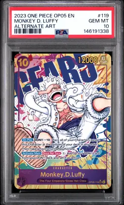 2023 ONE PIECE OP05 #119 MONKEY D. LUFFY ALTERNATE ART PSA 10 - Image 1