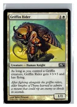 MTG Magic the Gathering Card - FOIL Griffin Rider - Magic 2012 - Common - Image 1