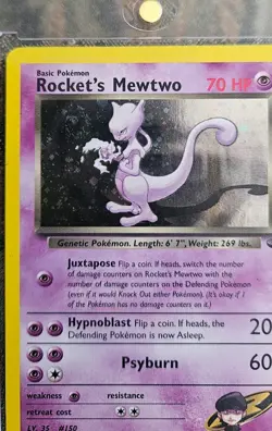 Pokemon TCG Rockets Mewtwo Gym Challenge Holo Card 14/132. W/ Swirl 💫. LP 👀 - Image 1