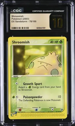 CGC 10 Pristine Shroomish 78/100 EX Sandstorm 2003 Pokemon Card - Image 1