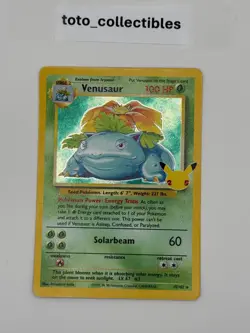Pokemon TCG Celebrations Venusaur Holo Rare Card #15/102 Classic Collection NM - Image 1
