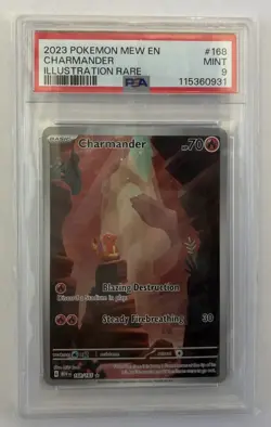 PSA 9 MINT - Charmander 168/165 Pokemon Scarlet & Violet 151 IR English - Image 1