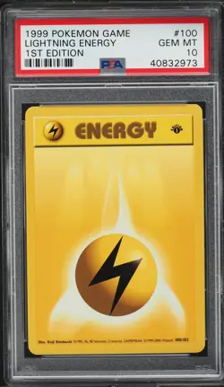 1999 Pokemon Card Base Set 1st Edition Lightning Energy #100 PSA 10 English - Image 1