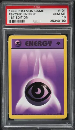1999 Pokemon Card Base Set 1st Edition Psychic Energy #101 PSA 10 English - Image 1