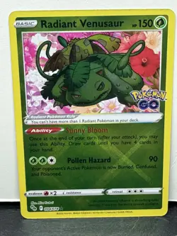 Pokemon TCG Radiant Venusaur Radiant Rare Holo Pokemon GO 004/078 150 HP EN - Image 2