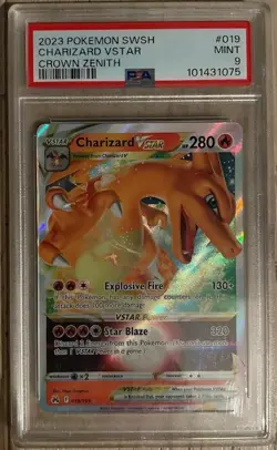 2023 Pokemon SWSH Crown Zenith Charizard VSTAR #019/159 PSA 9 - Image 1