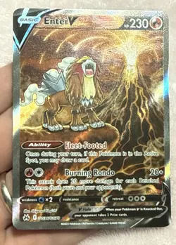 Pokemon Entei V Ultra Rare Full Art GG36/GG70 Crown Zenith Galarian Gallery Holo - Image 2