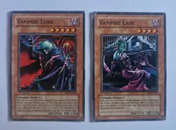 2x Yu-Gi-Oh! TCG Card Vampire Lord SD2-EN003 & Vampire Lady SD2-EN010 1st Edt - Image 1