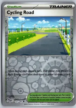 Cycling Road 157/165 Uncommon 151 Pokemon Reverse Holo Near Mint - Image 1