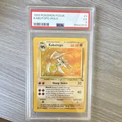 Pokemon Kabutops 9/62 Fossil Holo Rare Unlimited PSA 5 EX English - Image 1