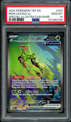 2024 Pokemon Temporal Forces Iron Leaves #203 Special Illustration Rare PSA 10 - Image 1