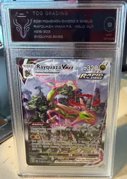 2021 POKEMON SWORD & SHIELD EVOLVING SKIES SECRET FULL ART/RAYQUAZA VMAX MINT 9 - Image 4