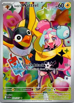 Iono's Wattrel 231/217 Illustration Rare Ascended Heroes Pokemon Near Mint - Image 1