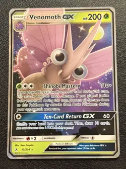 Venomoth GX 12/214 Unbroken Bonds Ultra Rare Holo Pokemon Card NM - Image 1