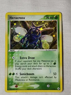 Played (LP) Heracross - Holo Swirl #7 Hidden Legends Pokemon TCG - Image 1