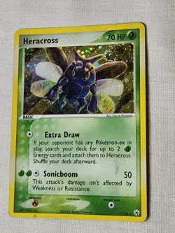Played (LP) Heracross - Holo Swirl #7 Hidden Legends Pokemon TCG - Image 3