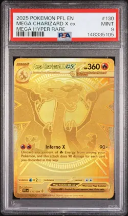 Pokemon Mega Charizard X ex 130/094 Phantasmal Flames Mega Hyper Rare Holo PSA 9 - Image 1