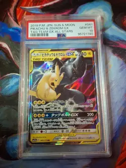Pokemon TCG Pikachu & Zekrom GX Sun And Moon Tag Team All Stars JP PSA 10 - Image 1