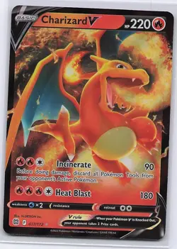 Charizard V 017/172 Holo V Rare Brilliant Stars Pokemon Near Mint - Image 1