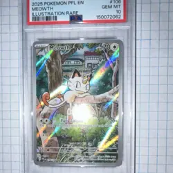 Pokemon Meowth 106/094 Me02 Phantasmal Flames Illustration Rare Holo PSA 10 - Image 1