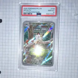 Pokemon Meowth 106/094 Me02 Phantasmal Flames Illustration Rare Holo PSA 10 - Image 2