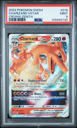 PSA 9 CHARIZARD VSTAR 019/159 CROWN ZENITH POKEMON 🔥 - Image 1