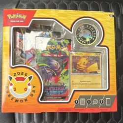 Pokemon Phantasmal Flames 2026 Day Box Set Promo Pikachu Card Boosters Coin - Image 1