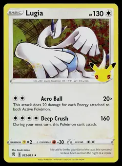 Pokemon Card Celebrations Lugia 022/025 Rare Holo - Image 1