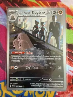 Pokemon Team Rocket's Dugtrio Full Art Holo Rare ASC 239/217 Card - Image 1