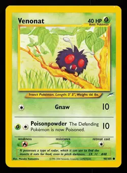 Venonat 90/105 Unlimited Common Neo Destiny Pokemon Card - Image 1