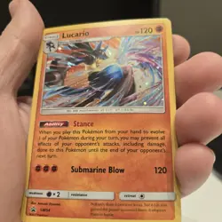 Lucario Pokemon SM54 Black Star Promo With HD Swirl - Image 1