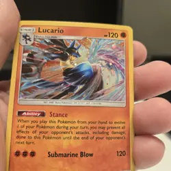 Lucario Pokemon SM54 Black Star Promo With HD Swirl - Image 2