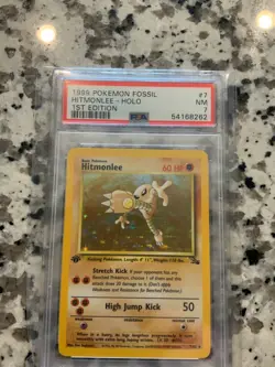 1999 Pokemon Fossil Hitmonlee #7 1st Edition Holo PSA 7 Freshly graded♨♨♨ - Image 3