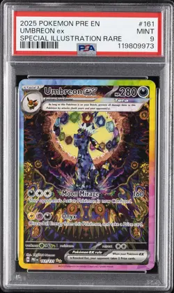 2025 POKEMON PRE EN-PRISMATIC EVOLUTIONS #161 UMBREON EX PSA 9 - Image 1