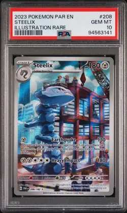 Pokemon 2023 Steelix 208/182 Full Art IR Paradox Rift GEM MINT PSA 10 - Image 1