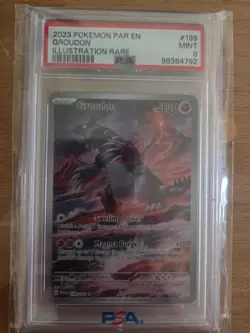 Pokemon 2023 Paradox Rift Groudon English #199/182 Illustration Rare MINT PSA 9 - Image 1