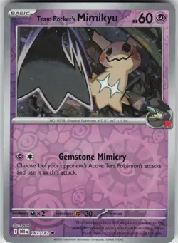 Pokemon Team Rocket's Mimikyu Uncommon SV10: Destined Rivals 087/182 NM - Image 1