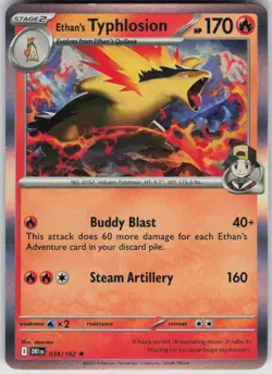 Pokemon Ethan's Typhlosion Rare SV10: Destined Rivals 034/182 NM - Image 1