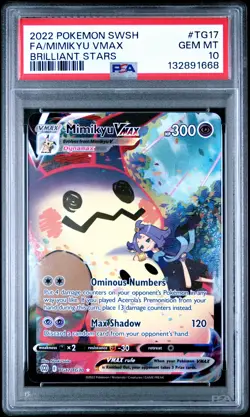 2022 POKEMON SWORD & SHIELD BRILLIANT STARS #TG17 FULL ART/MIMIKYU VMAX PSA 10 - Image 1