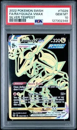 2022 POKEMON SWORD & SHIELD SILVER TEMPEST #TG29 FULL ART/RAYQUAZA VMAX PSA 10 - Image 1