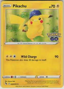 Pokemon Pikachu (28) Holo Rare Pokemon GO 028/078 NM - Image 1