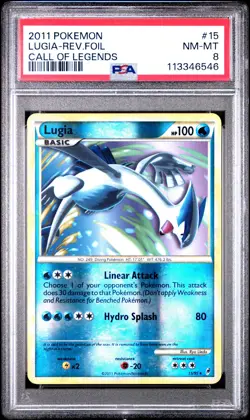 2011 POKEMON CALL OF LEGENDS LUGIA #15 REVERSE PSA 8 NM #113346546 - Image 1