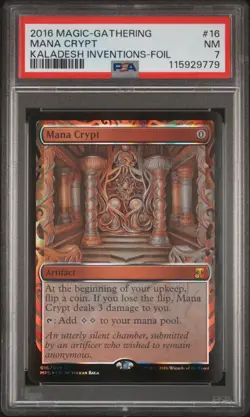 2016 MTG KALADESH INVENTIONS FOIL #16 MANA CRYPT PSA 7 - Image 1