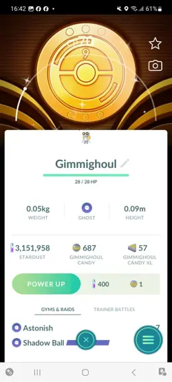 Pokemon Go Shiny Gimmighoul ( Background) - Image 1