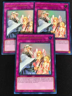 Yugioh Solemn Warning RA02-EN078 1st Ultra x3 (NM) - Image 1
