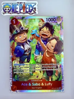 One Piece Card Game🏴‍☠COLOR: RED OP13-007 ACE & SABO & LUFFY SR FOILNM TCG ENG - Image 1